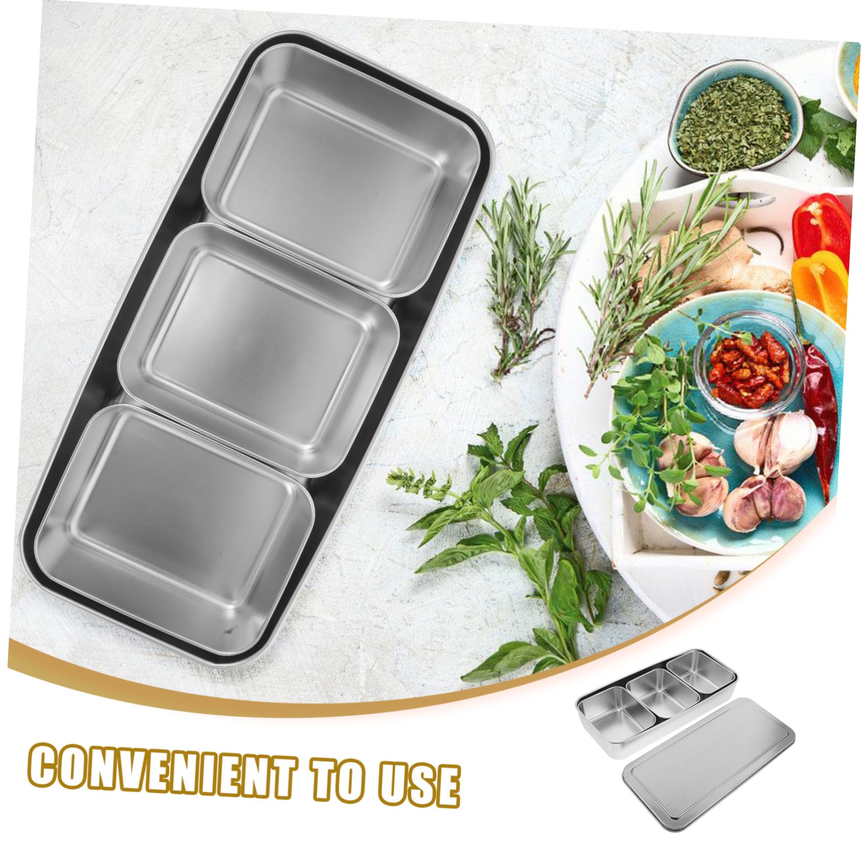 Zerodeko Gewürzbox mit Fächern und Deckel Langlebiger Japanischer Mehrzweck Gewürzbehälter für Salz Saucen und Gewürze für Küche Catering und Outdoor Einsatz