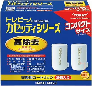 Toray Trebino MKC.MX2J Water Filter Cartridge Replacement for Cassetty Series 2 Pieces High Removal Clear 13 Items