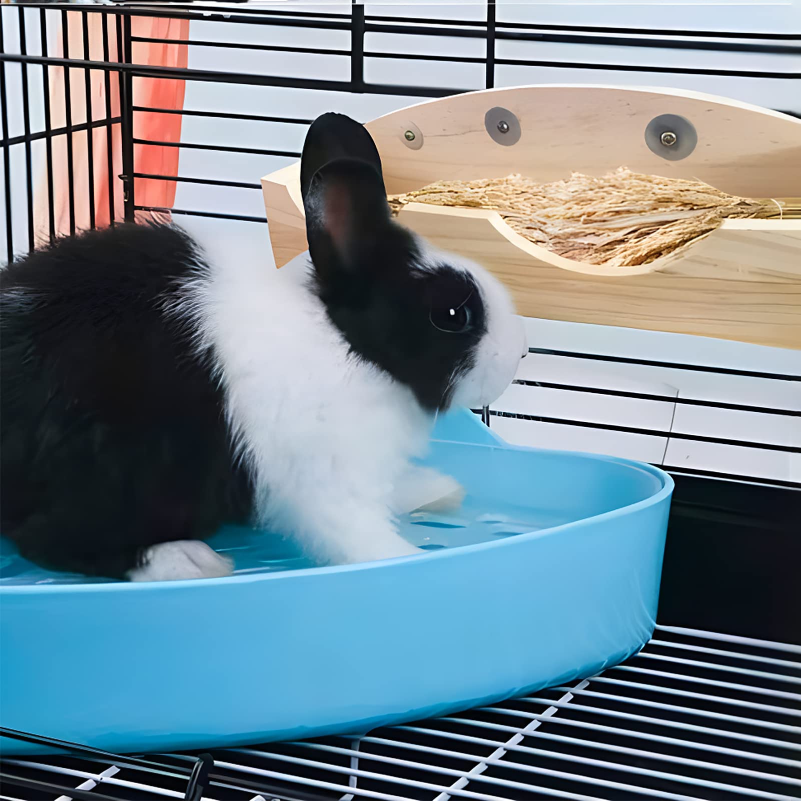 2 presepe di fieno in legno – piccolo distributore di cibo per animali – mangiatoia meno sprecato, supporto per erba per cincillà, conigli, piccoli animali e conigli Yunmiao