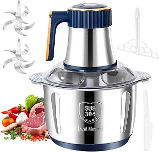 5L Electric Grinder, 500W 5 Speed Blender, Stainless Steel Blade with 6 Blades, Whisk and Spatula, for Meat, Vegetables