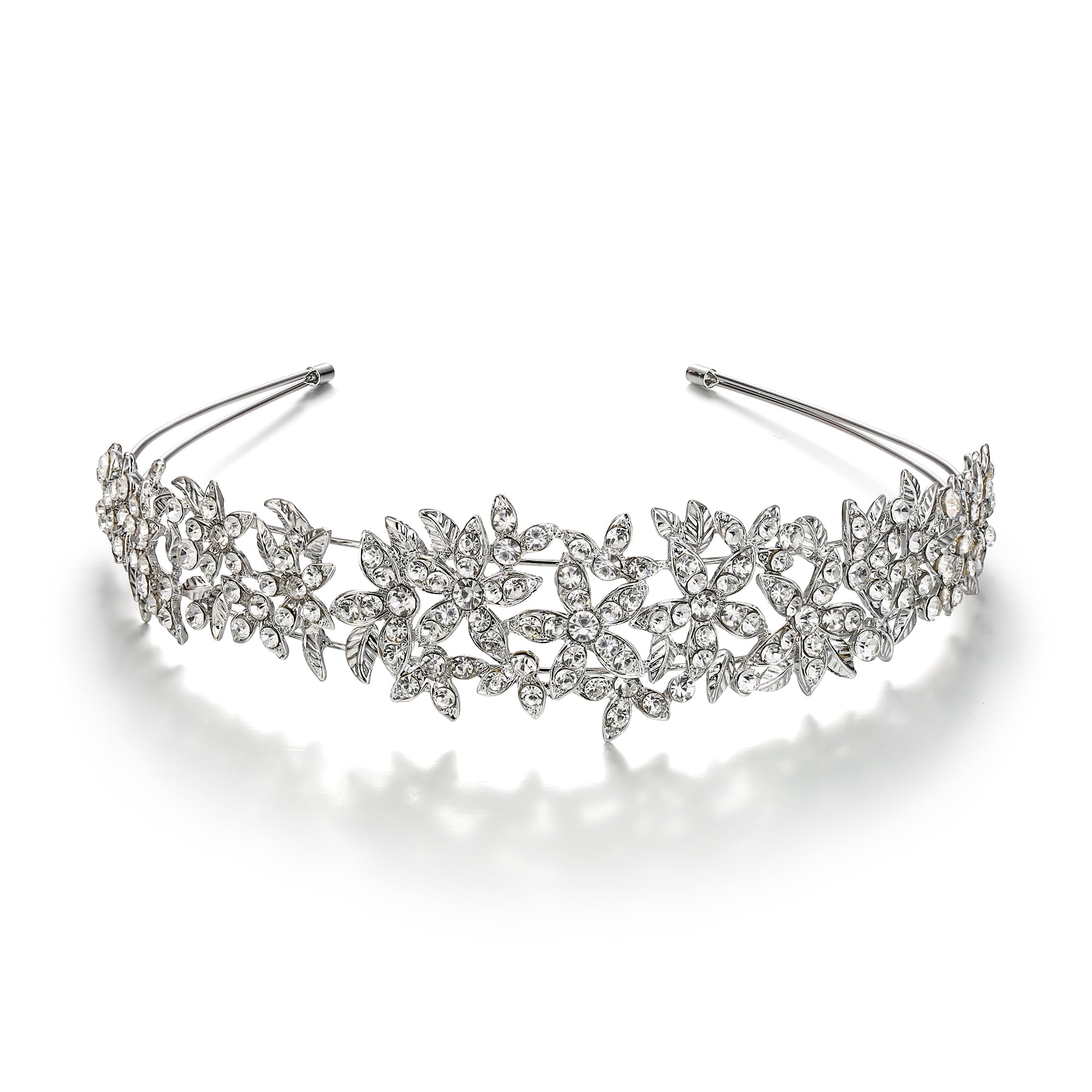 Ever Faith, fascia per capelli da donna in cristallo austriaco, per matrimonio, con fiore