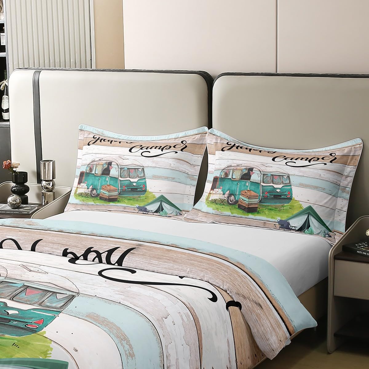 RV Camper Set di biancheria da letto misura L, Camo bandiera americana