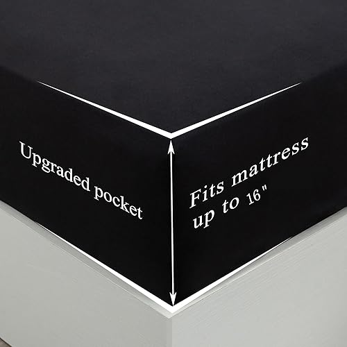 Miniatura 4 de Best Season Juego de sábanas de algodón tamaño individual (negro) de 3 piezas, juego de sábanas 100% algodón, juego de sábanas de algodón suave con