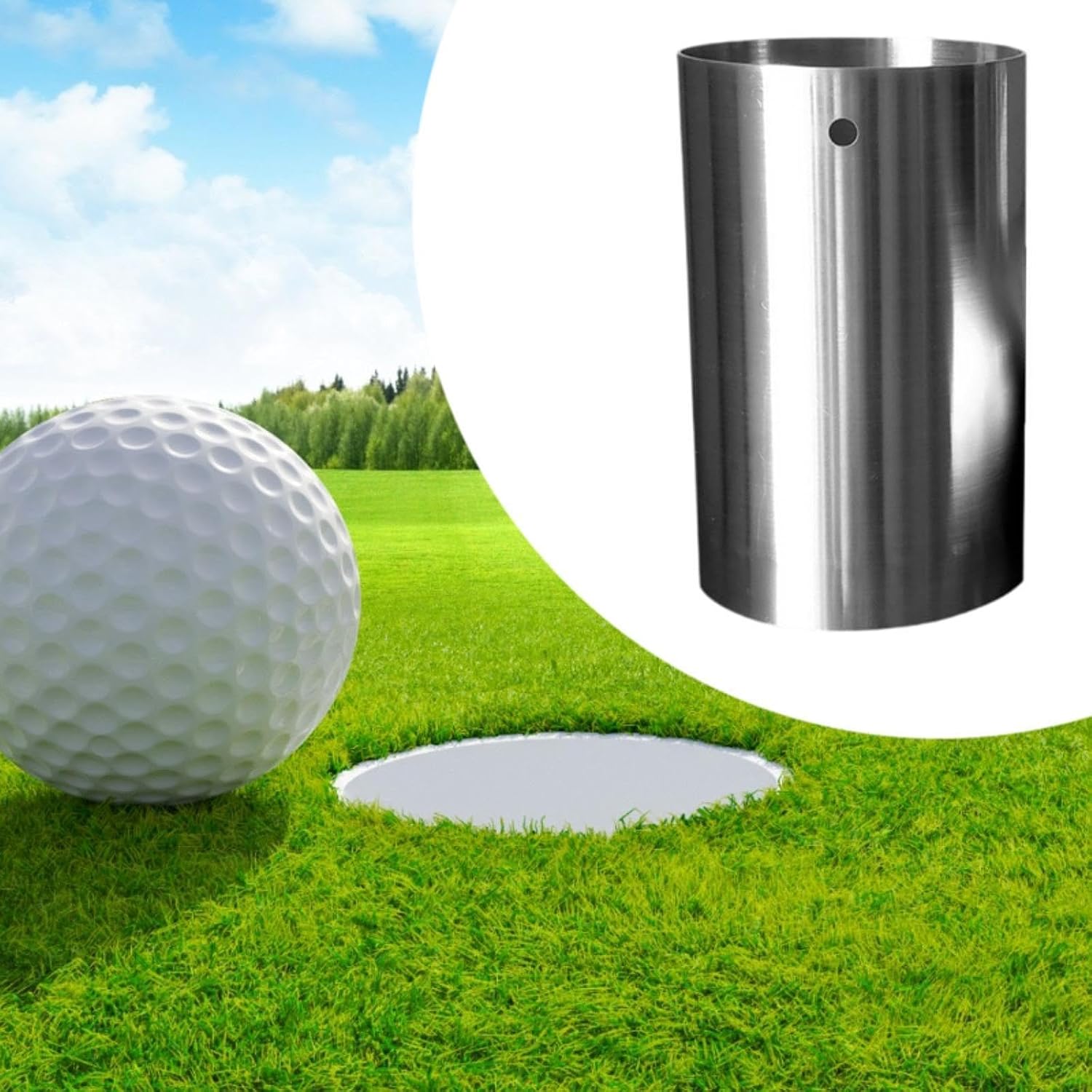 Generic Golf Hole Cup Putt Training Hole Cup Golf Putting Green Cup for Practice Hitting, Hole Diameter 19mm