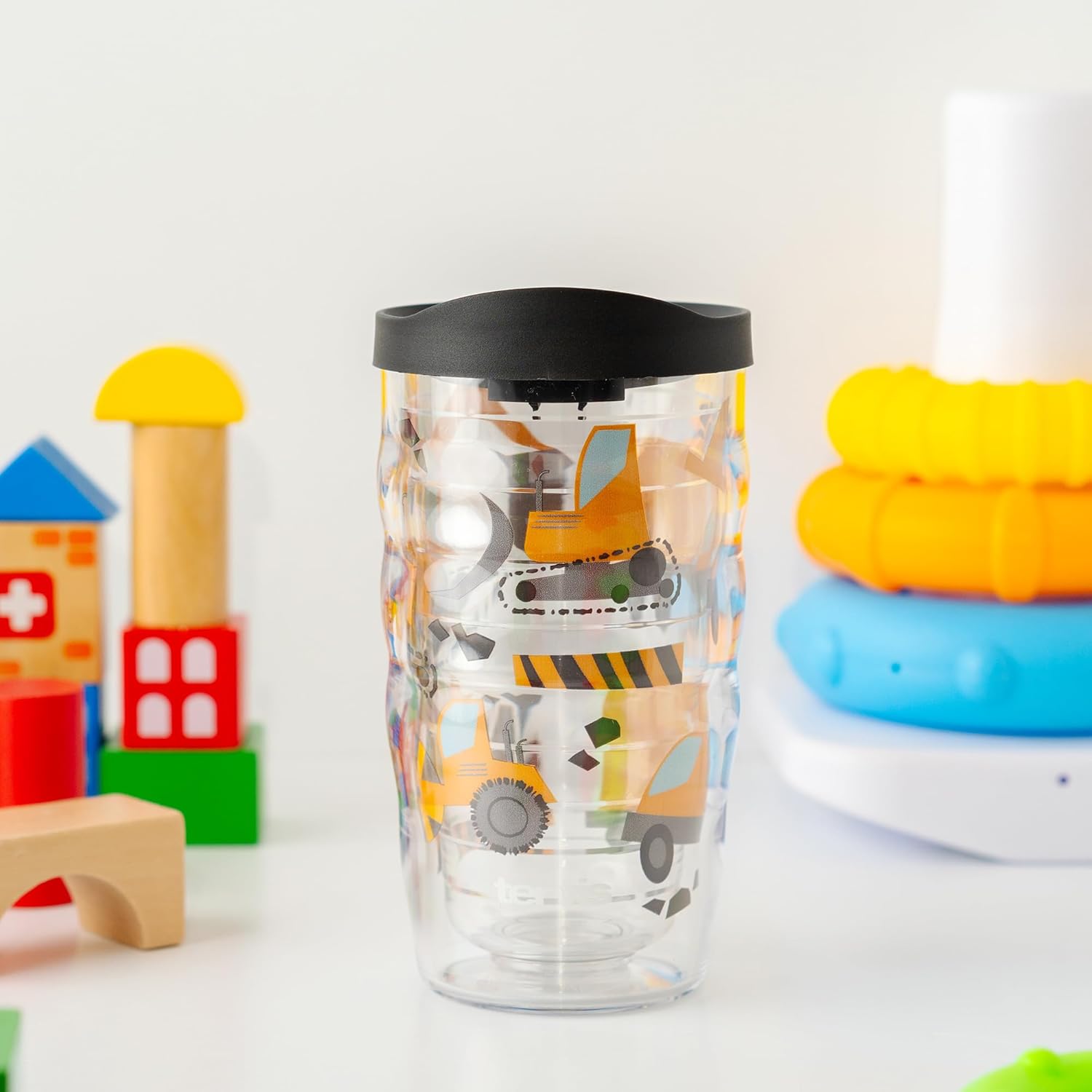 Tervis Construction Kids Made in USA Double Walled Insulated Tumbler Travel Cup Keeps Drinks Cold & Hot, 10oz Wavy, Classic - Image 2