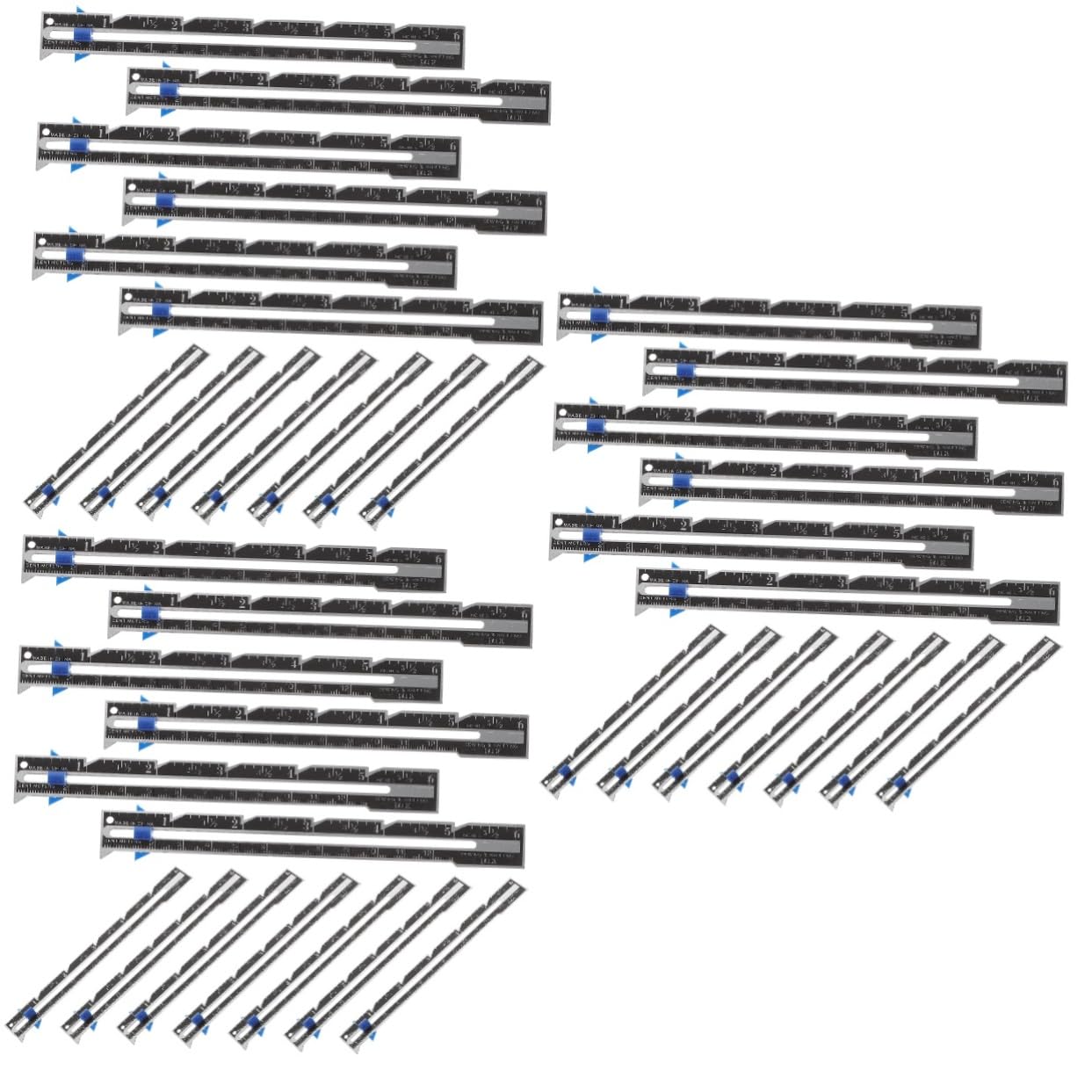 3 Set Di Righelli Per Cucito E Quilting Con Pulsante Scorrevole in Metallo Per Misurazioni Accurate 12 Pezzi * 3