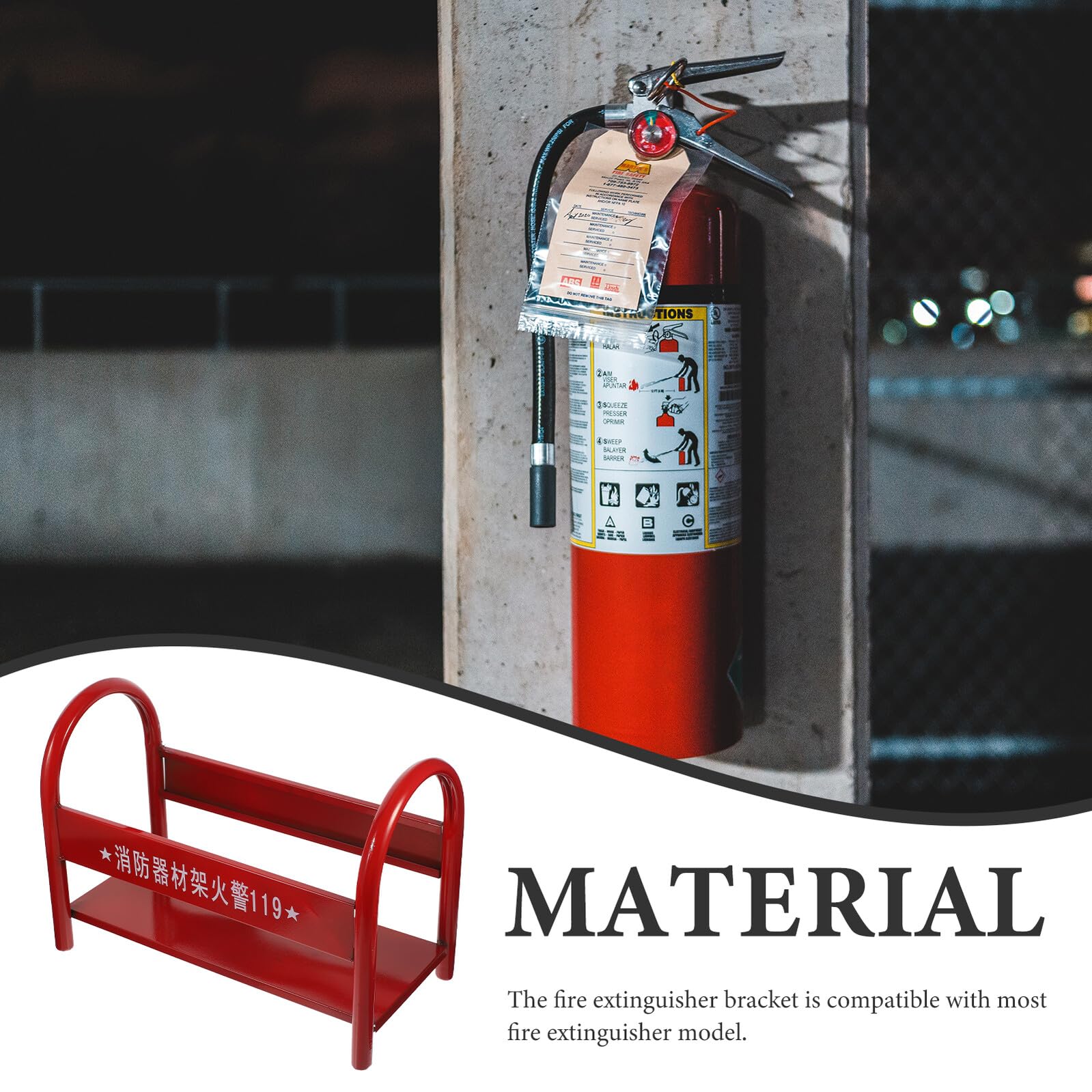 Ipetboom Soporte Metálico Resistente para Extintores de 2-4 Kg Estante Robusto de Metal Rojo para Fijación Segura Base Reforzada para Almacenamiento Oficinas y Hogares