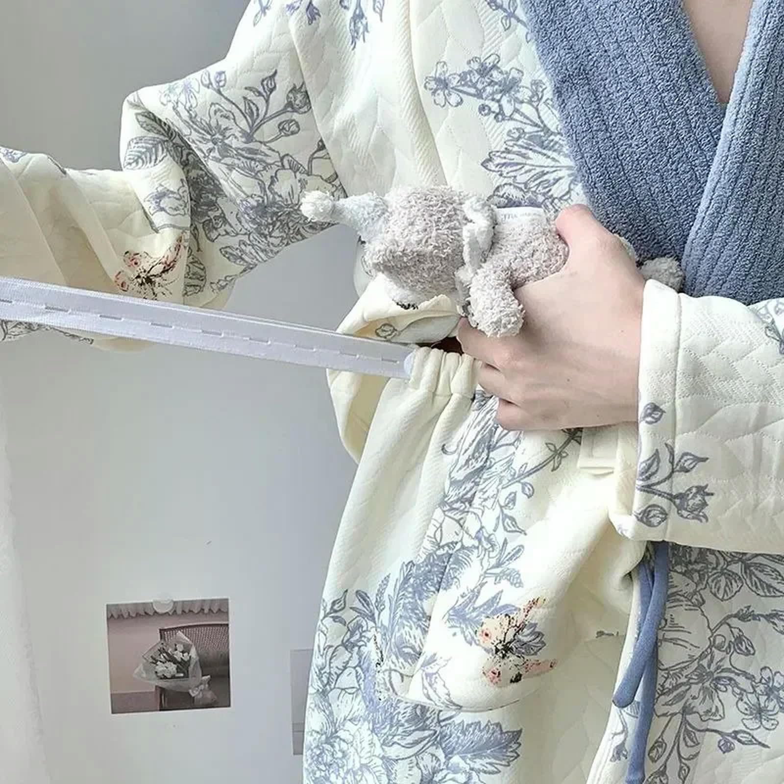 Rinde Pigiama in Pile Fuzzy Vestiti di Cotone Aria in Due Pezzi A V-Collo di Casa Autunno Autunno Donna Calda Pigiama Invernale
