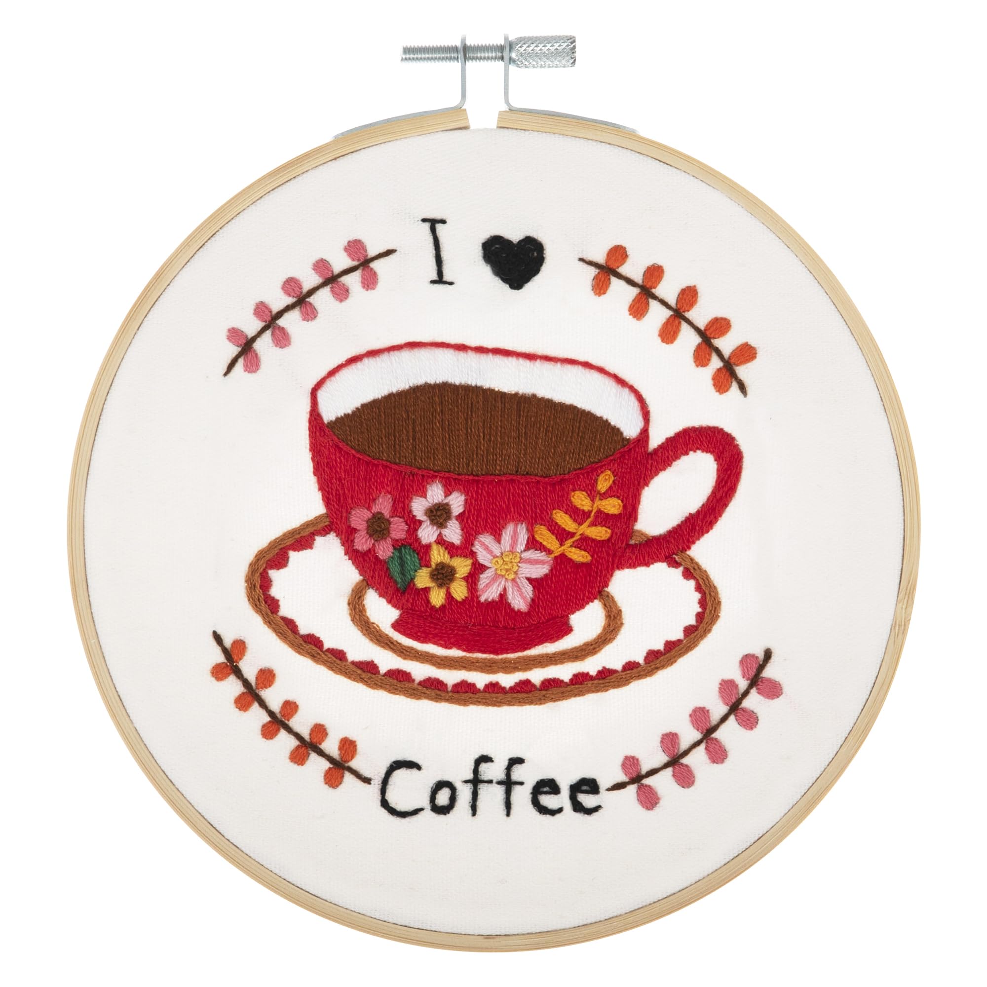 Trimits Embroidery Hoop Kits, 15cm 6” Beginner Starter Set, Includes Bamboo Hoop Threads Cloth Needle Backing & Instructions