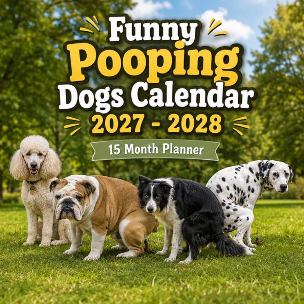 Funny Pooping Dogs Calendar 2027: A Hilarious Pet Lover's Gift Book | 15-Month Planner