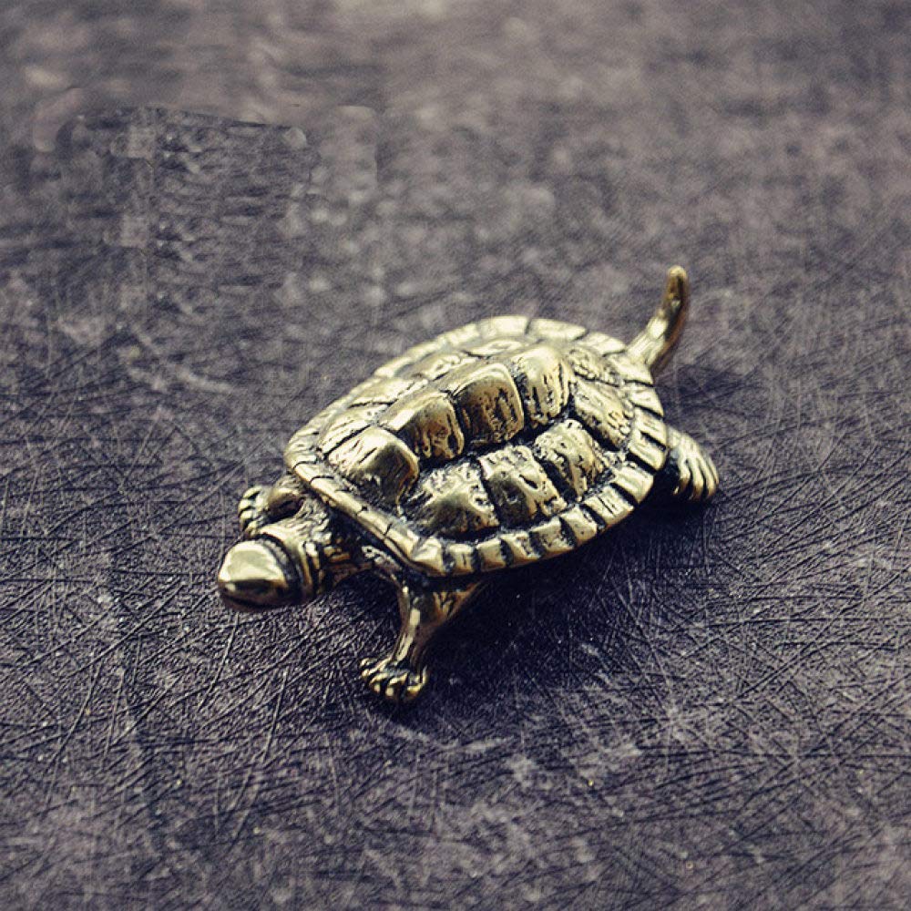 Figurine Tortue En Laiton Vintage - Miniature Décorative 2,6x1,1 Cm - Symbole De Protection Et Stabilité