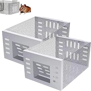 Mouse Trap, Stainless Steel Automatic Mousetrap, Long-Lasting Continuous Mouses Traps, Mouses Traps Cage (2PCS)