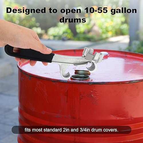 Miniatura 3 de Llave Bung, llave de bola 3 en 1 de acero al carbono con cubierta antideslizante, abridor de tapa de cubo, llave de barril multifuncional,