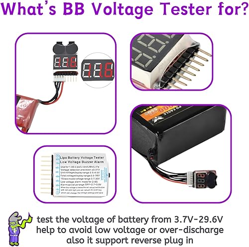 Miniatura 4 de Batería Lipo de 600 mAh 11.1 V con enchufe JST, Lipo recargable para RC Aviones Racing Drone Helicóptero Quadcopter Micro FPV,Tal trx4m FPV E-flite