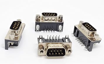 PC Accessories - Connectors Pro Db9 Male Right Angle PCB Mount Connector, 90 Degree D-Sub, 10-Pack