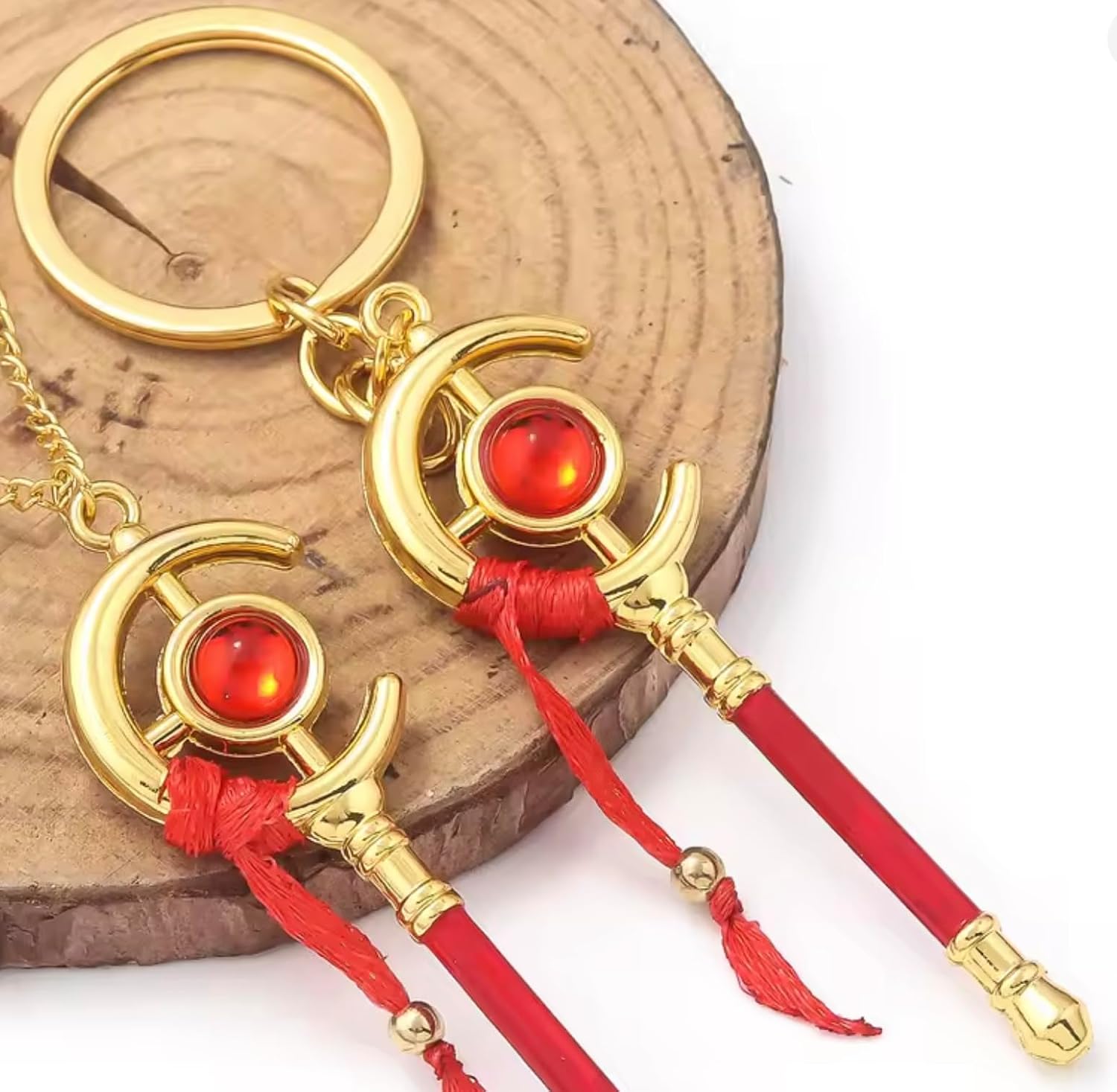 Frieren Beyond Journey's End Magic Staff Wand Anime Manga Himmel Keychain KeyRing Key Chain Ring image 2