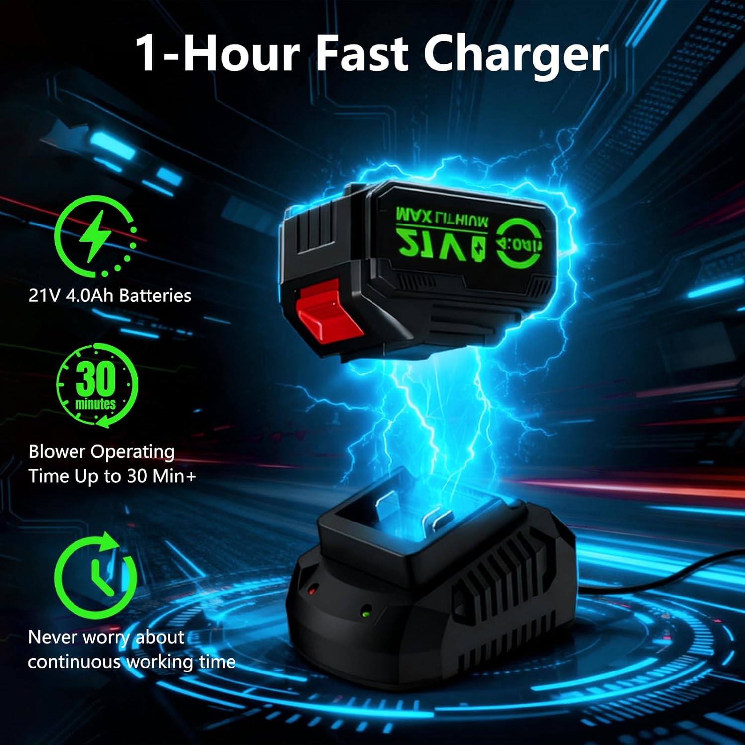 Leaf Blower Cordless with Battery and Charger, 1000,000RPM Mini Leaf Blower, Fast Charger & Extended Nozzle Design, Handheld Lightweight Blowers for Lawn Care,Patio Cleaning,Car,Leaves,Dust (Grey)