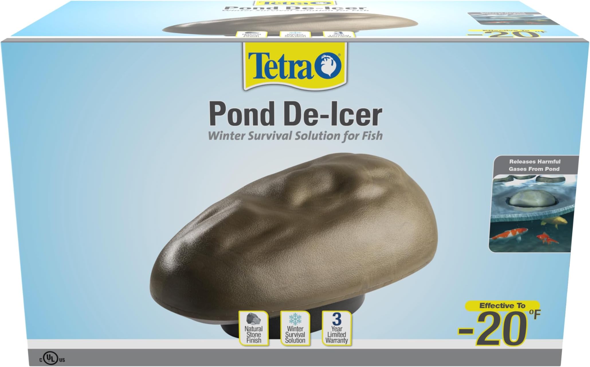 TetraPond De-Icer, Thermostatically Controlled Winter Survival Solution For Fish, UL Listed