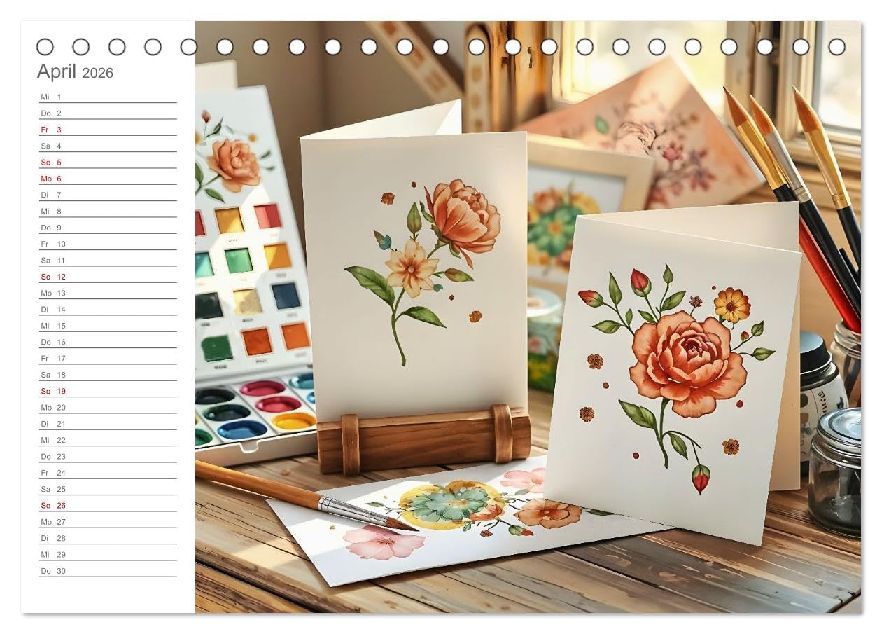 Papierträume - Die kreative Welt der Papierkunst (Tischkalender 2026 DIN A5 quer), CALVENDO Monatskalender: Zarte Kunstwerke aus Papier