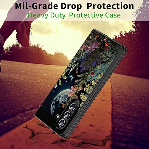 Vista 129 de Funda protectora para Samsung Galaxy Z Fold 5 2023 Slim Light Hard PC Shook Proof Funda protectora para Samsung Galaxy Z Fold 5 7.6 pulgadas - Flor