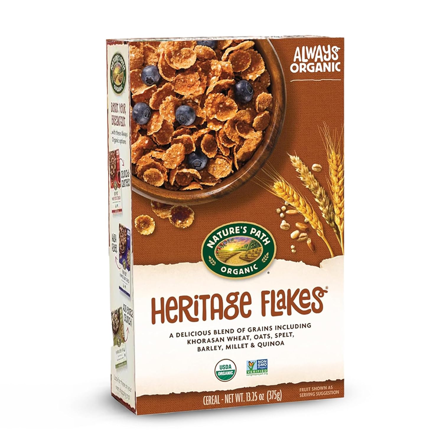 Nature's Path Organic Heritage Flakes Cereal - 6 Ancient Grains, Non-GMO, Crunchy Whole Grain Breakfast, 13.25oz