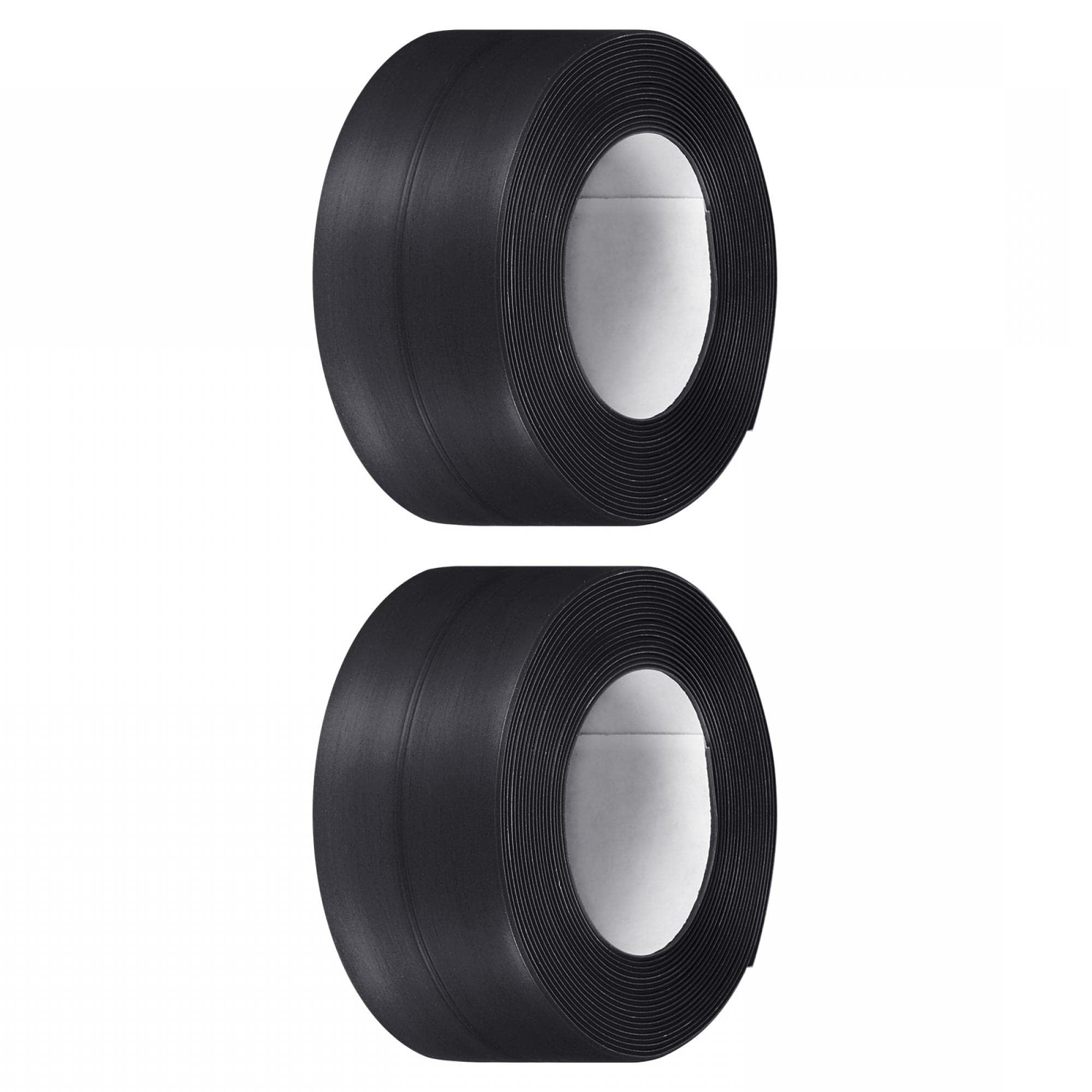 TA-VIGOR Waterproof Seal Caulk Strip Tape Self Adhesive PVC Sealing Tape, Kitchen Bathroom Sink Bathtub Toilet Wall Corner Gap, Mould Proof Flexible Trim Easy to Cut – Black 38mm x 3.2m 2Pcs
