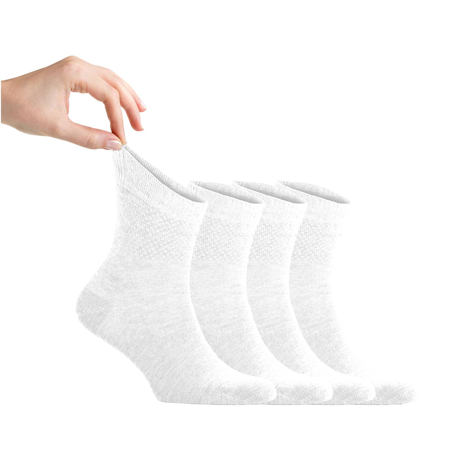 Zemy Calcetines sueltos para diabéticos para hombre, 4 pares de calcetines de tobillo para neuropatía, material de bambú súper suave y ecológico, duraderos, con puntera sin costuras y parte superior