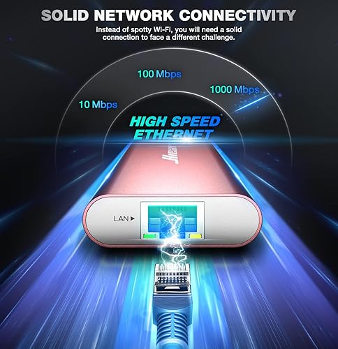 Vista 24 de Hiearcool Hub Ethernet USB C, 4K a 60 USB-C a HDMI, adaptador USBC multipuerto 8 en 1 tipo C Dock Dongle compatible con MacBook Pro Air iPad Dell