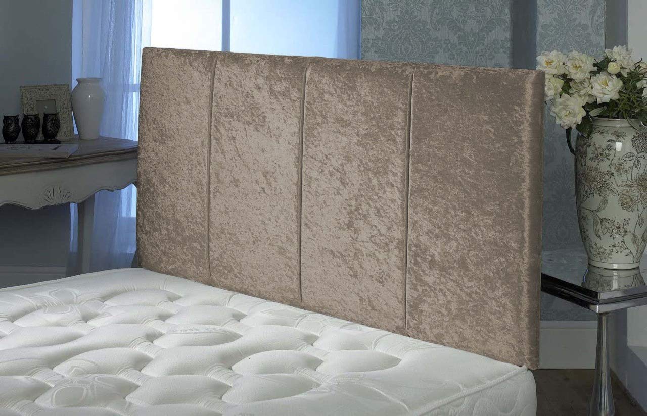 mm08enn Beautiful Design Tassy Bed Headboard in Crushed Velvet Fabric available Height 20" or 26" (4ft6 26" Height, Truffle Crushed Velvet)