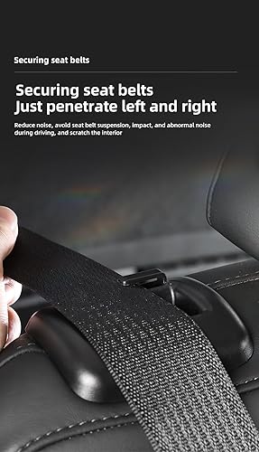Miniatura 4 de LUCKEASY Limitador de soporte de guía para cinturón de seguridad trasero para Tesla Modelo Y 2021-2023 Modificación interior automotriz negro 2