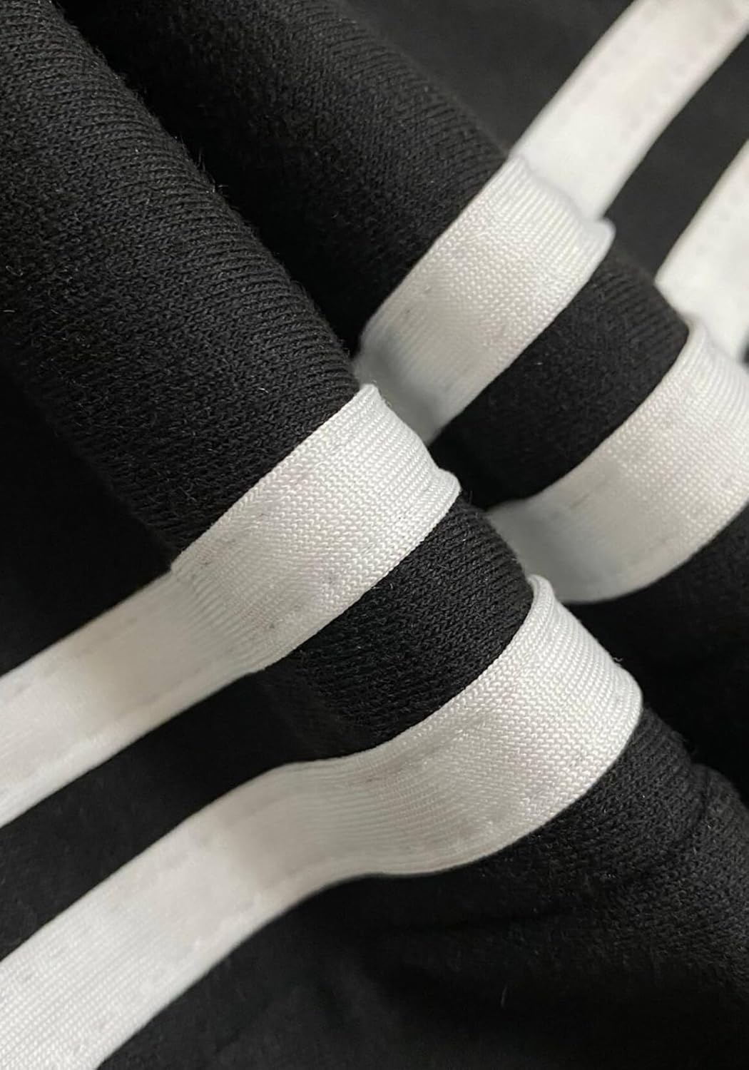 DINGANG Womens Wide Leg Cargo Sweatpants Elastic Waisted Baggy Striped Denim Patchwork Pants with Pockets - Image 6