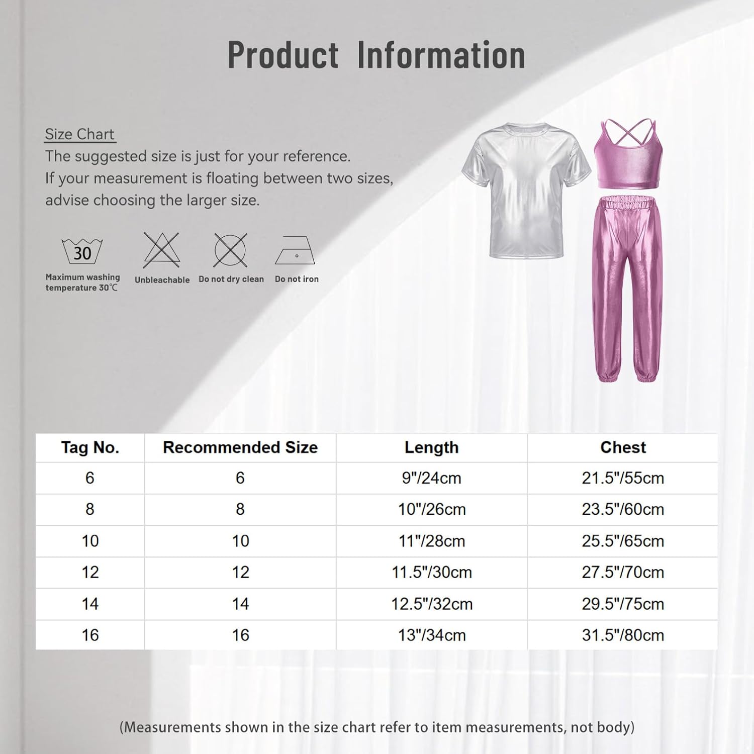 Yhong Kids Girls Metallic Hip-hop Jazz Dance Costume Sparkly Street Dance Shirts with Crop Top and Harem Pants Set