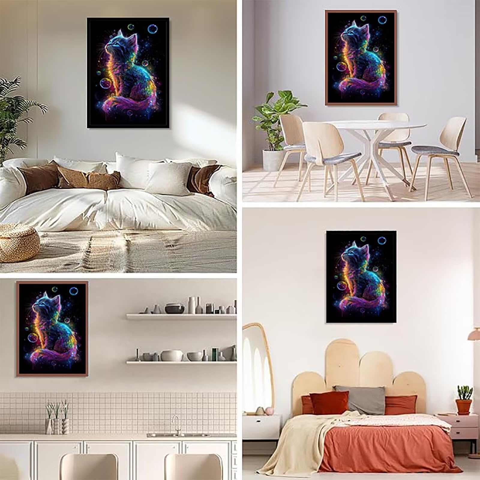 Diamentowe malowanie zwierząt diament DIY dorośli 60x80cm kot DIY okrągły diament pełny kryształ haft krzyżykowy dla dzieci dorosłych początkujących rysunki do dekoracji domu T0T238