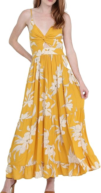 Angie Womens Womens Peekaboo Tiered Maxi Dress