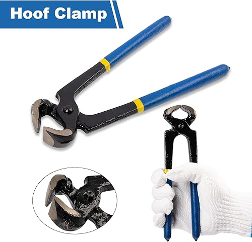 Miniatura 4 de Farrier Tools - Cortadores de pezuñas de caballo, kit de 64 piezas de recortadores de pezuñas de cabra de 8 pulgadas, pinzas de escobilla de