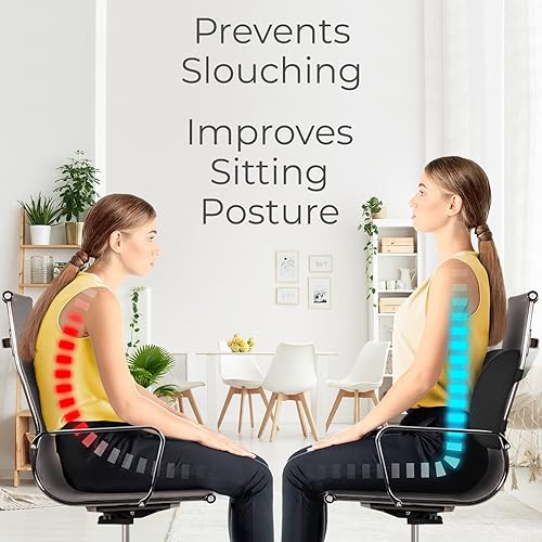 Miniatura 5 de Everlasting Comfort Paquete de almohada de apoyo lumbar para silla de oficina y almohada de refuerzo para piernas