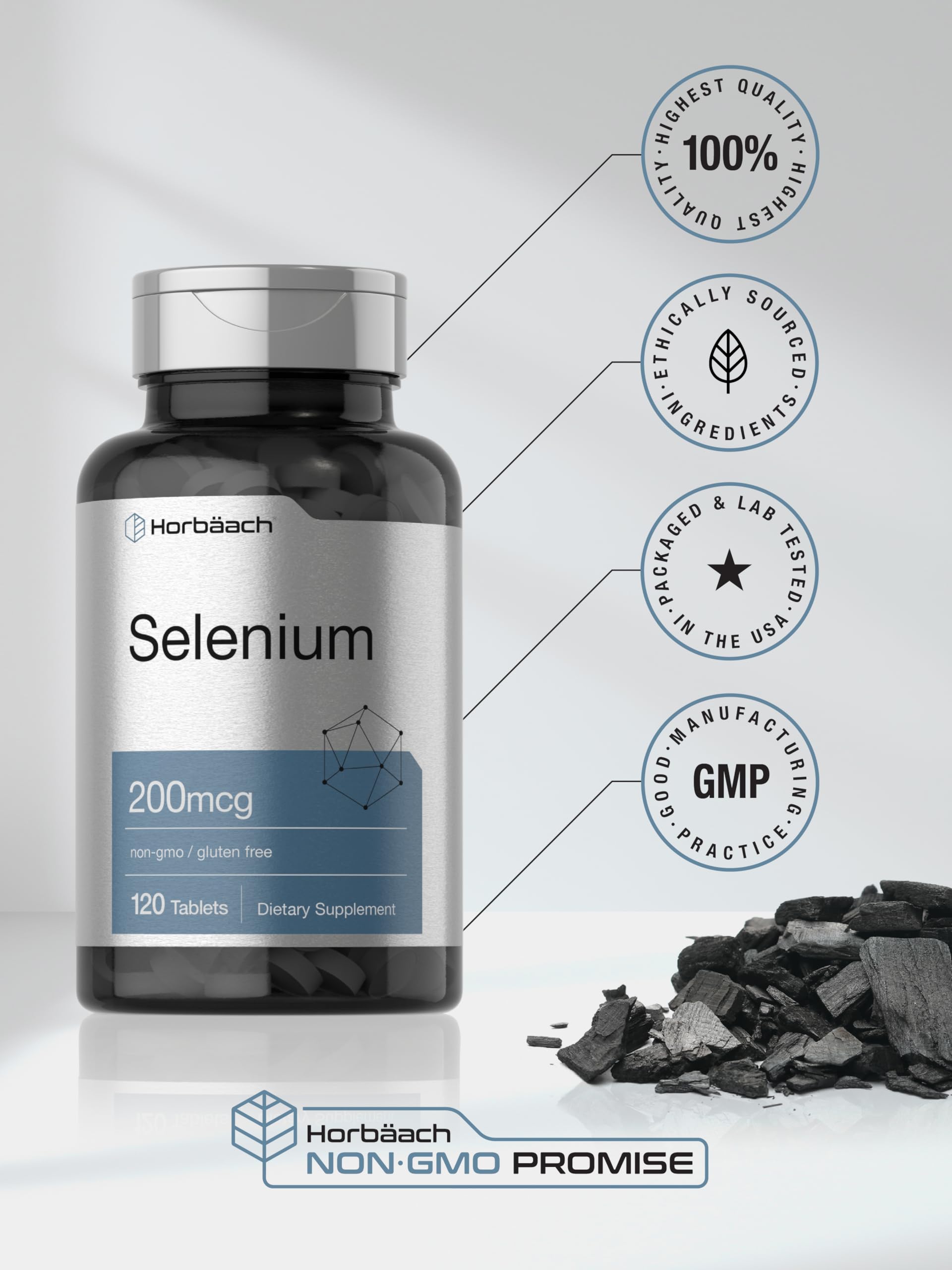 Horbäach Selenium Supplement for Women & Men | 200mcg | 120 Tablets — Amazon image 6