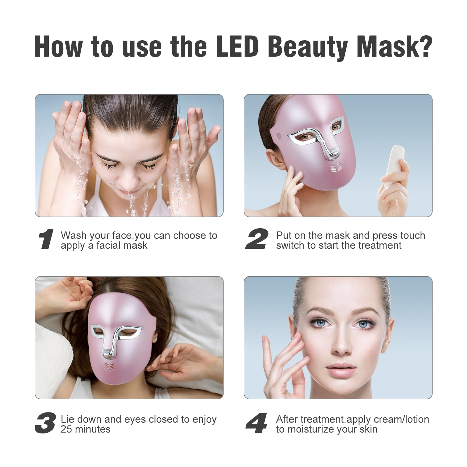 FSA Red Light Therapy Mask for Face : Acne Removal,Wrinkles Redness,Wirless Remote,Salon Grade HSA Infrared Face Mask, Anti Aging Skincare for Home,2000mAh Rechargeable Led Light Therapy Facial Mask