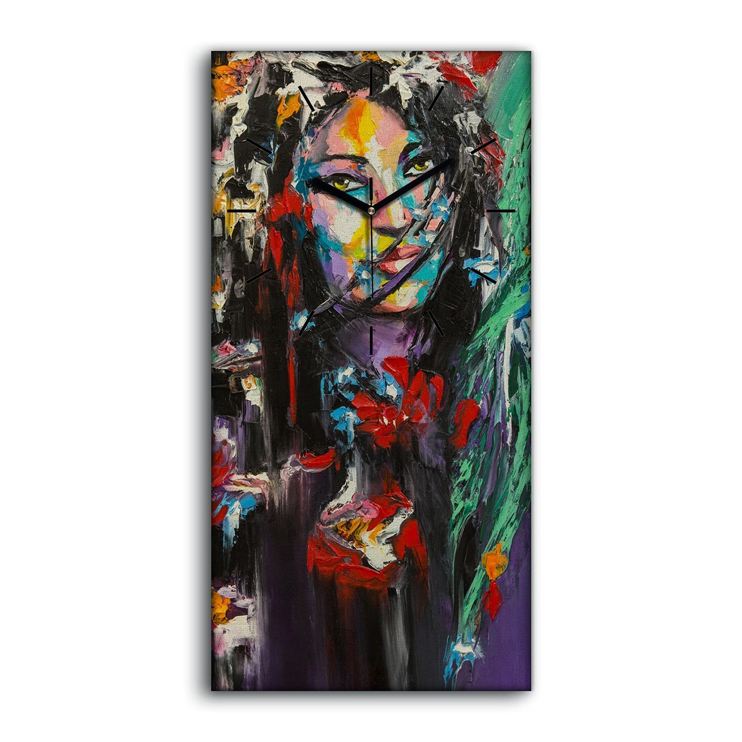 Horloge sur Toile Silencieuse sans Tic-Tac Déco Salon Chambre Coloray 30x60
