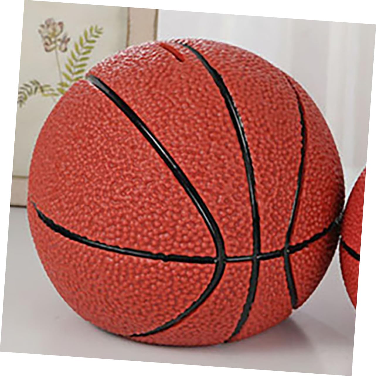 Salvadanaio a Forma di Pallone da Calcio in Vinile Rosso Grande Capacità Interna, Chic e Sicuro, per Decorare Scrivanie e Camerette