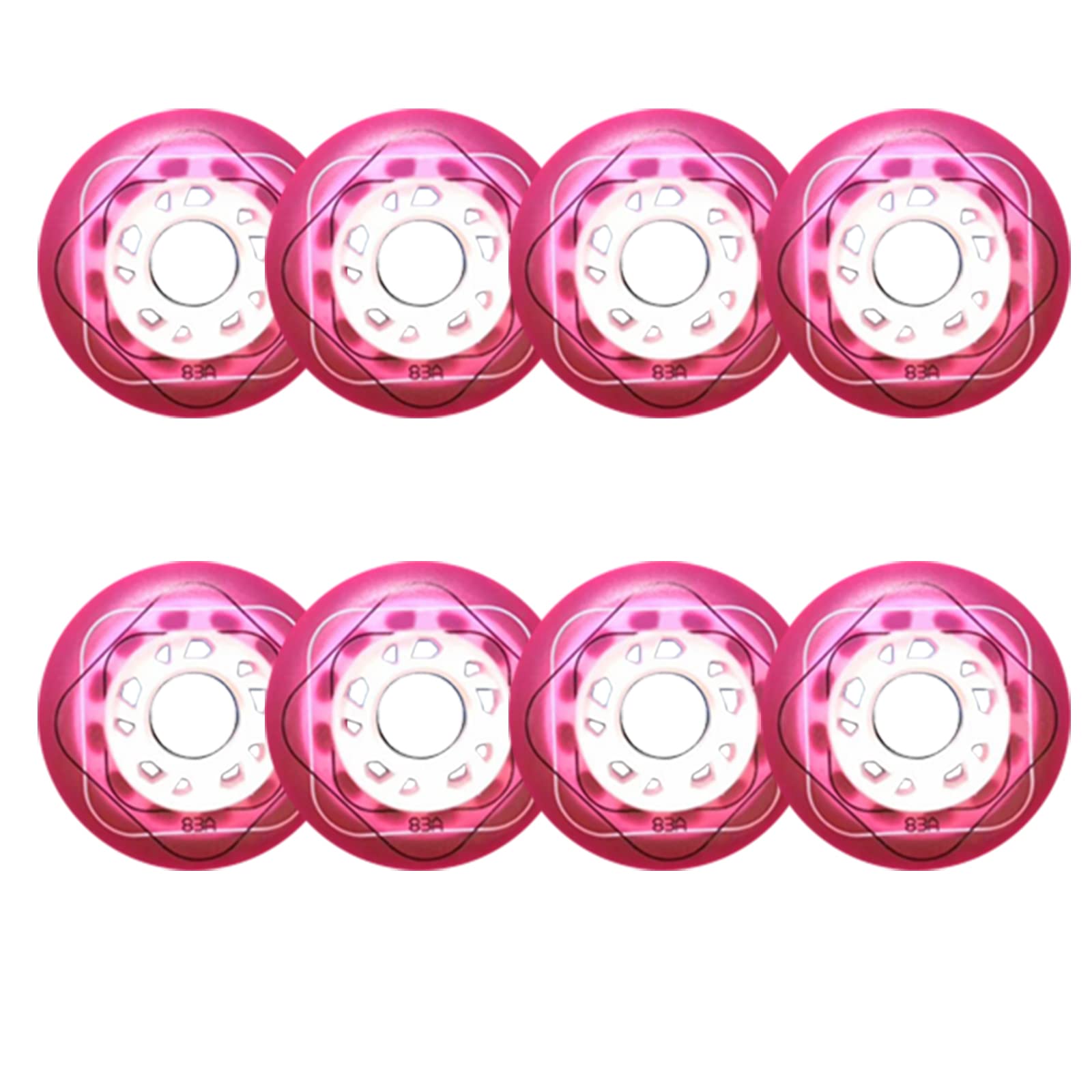 Genérico Ruedas de Repuesto para Patines en Línea Exterior Interior Rueda de Repuesto de Poliuretano Sin Rodamientos (83A, 64 mm, 68 mm, 70 mm, 72 mm, 76 mm Y 80 mm), Juego de 8