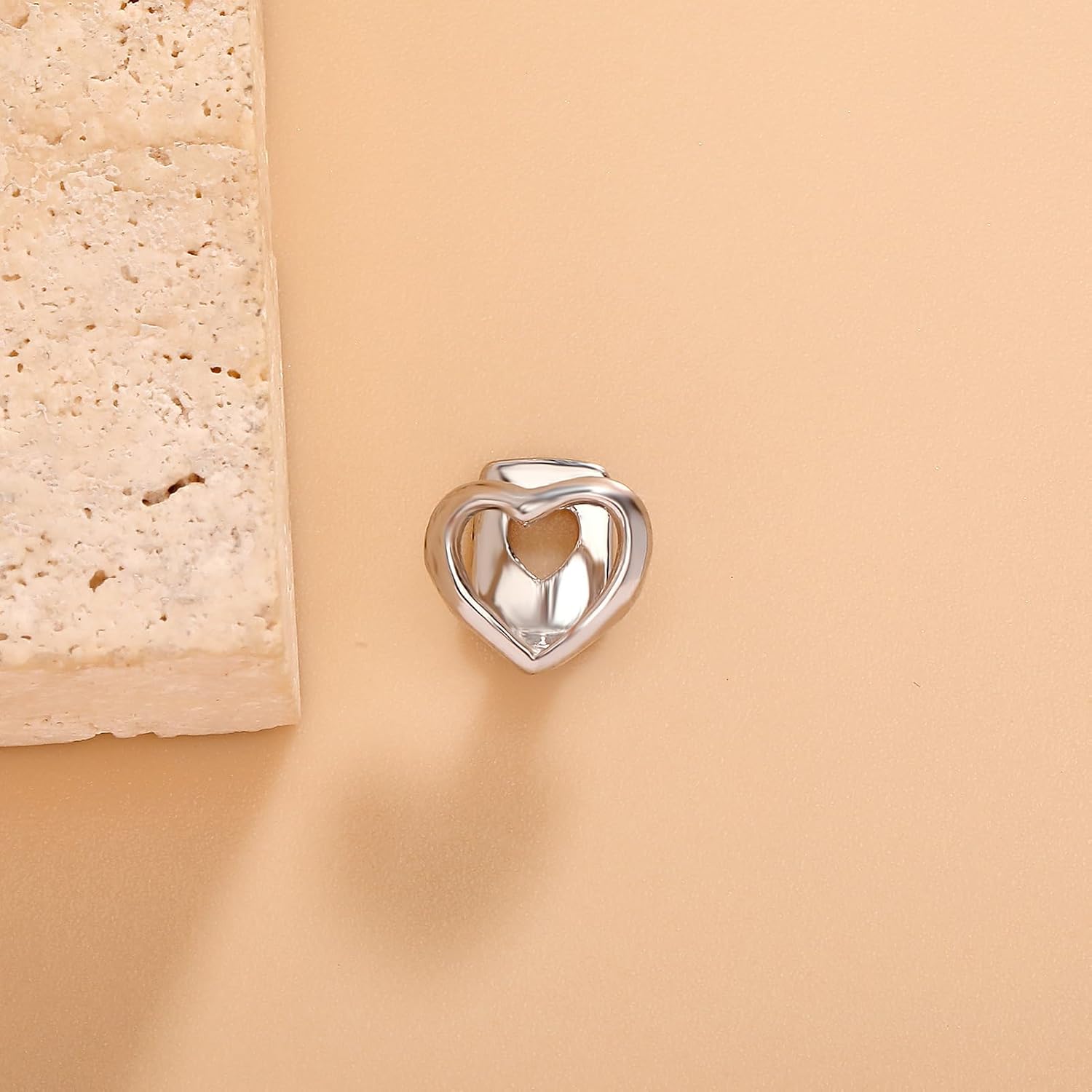 2Pcs 14K Gold Plated Hip Hop Teeth Grillz Hollow Heart Single Tooth Grillz Caps Top Teeth Grills for Your Teeth Grills for Men Women Rapper Costume