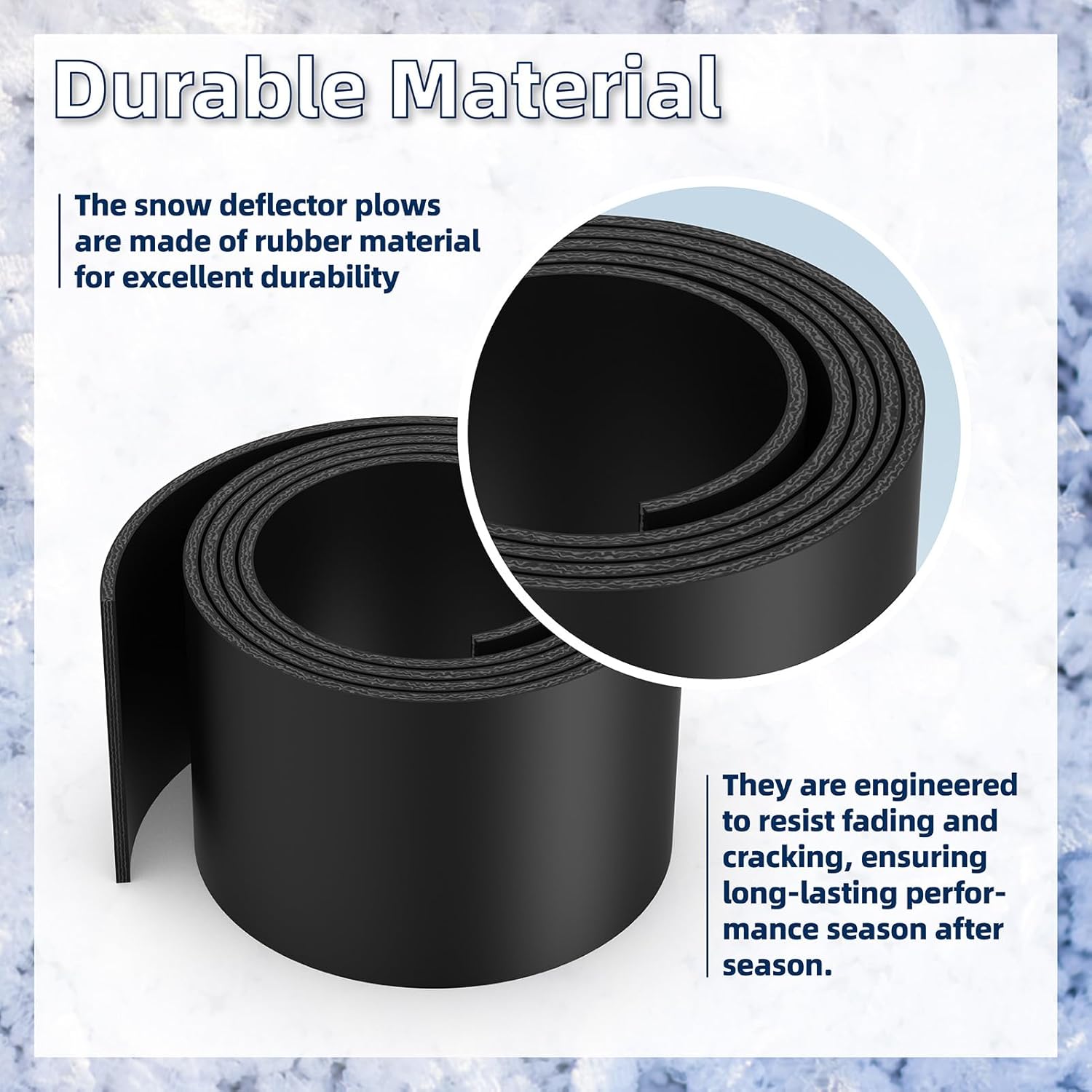 Universal Snow Plow Blade Flap Compatible with Kolpin & Polaris for 48"-72" Blades,72" x 6" x 1/4" Snow Plow Rubber Deflector Edge Fit for ATVs,UTVs,Side-by-Sides and 4-Wheelers,Snow Plow Accessories
