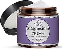 Vista 11 de Crema de magnesio para dolor de cabeza, migrañas, dolor muscular, alivio de calambres con manteca de karité, aceite de coco, aloe, vitamina E, crema