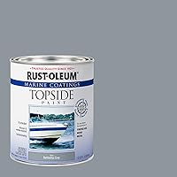 Vista 2 de Rust-Oleum 207005 Pintura para cubierta marina Marine Coatings, cuarto de galón, color gris acorazado