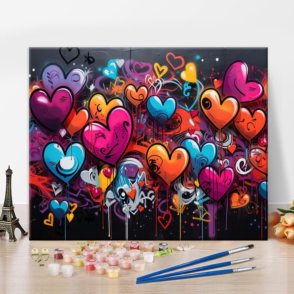 Paint by Numbers Kit for Adults Elephant Adults DIY Paint by Number Elephant Head Surrounded by Colorful Flowers Boho Arts Craft Paint by Numbers Kits Nordic Modern Home Wall Decor 16"x20" With Frame