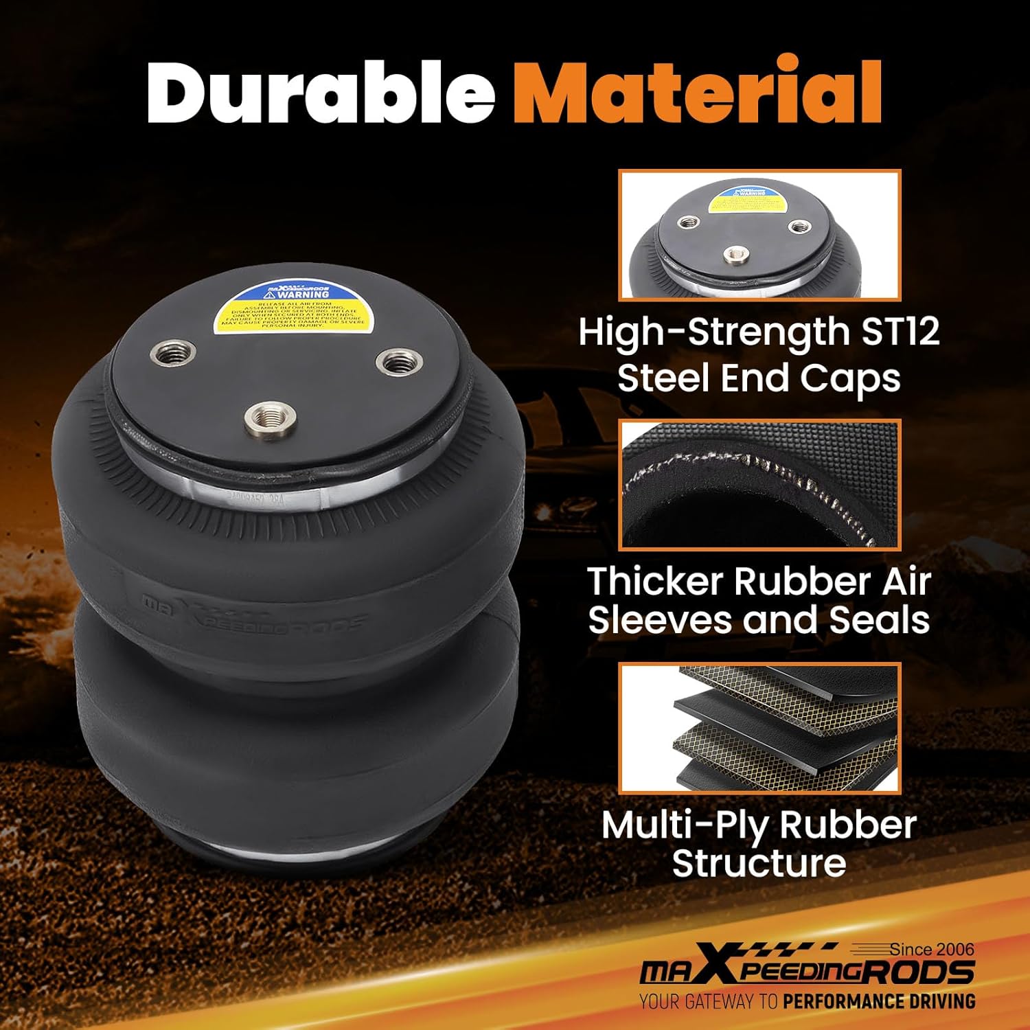 maXpeedingrods 5000 lbs Rear Air Suspension Bags Kit for Ford F-250 F-350 4WD 2011-2016 and F-450 4WD 2011-2014 Air Helper Spring Kit w/Internal Jounce Bumper