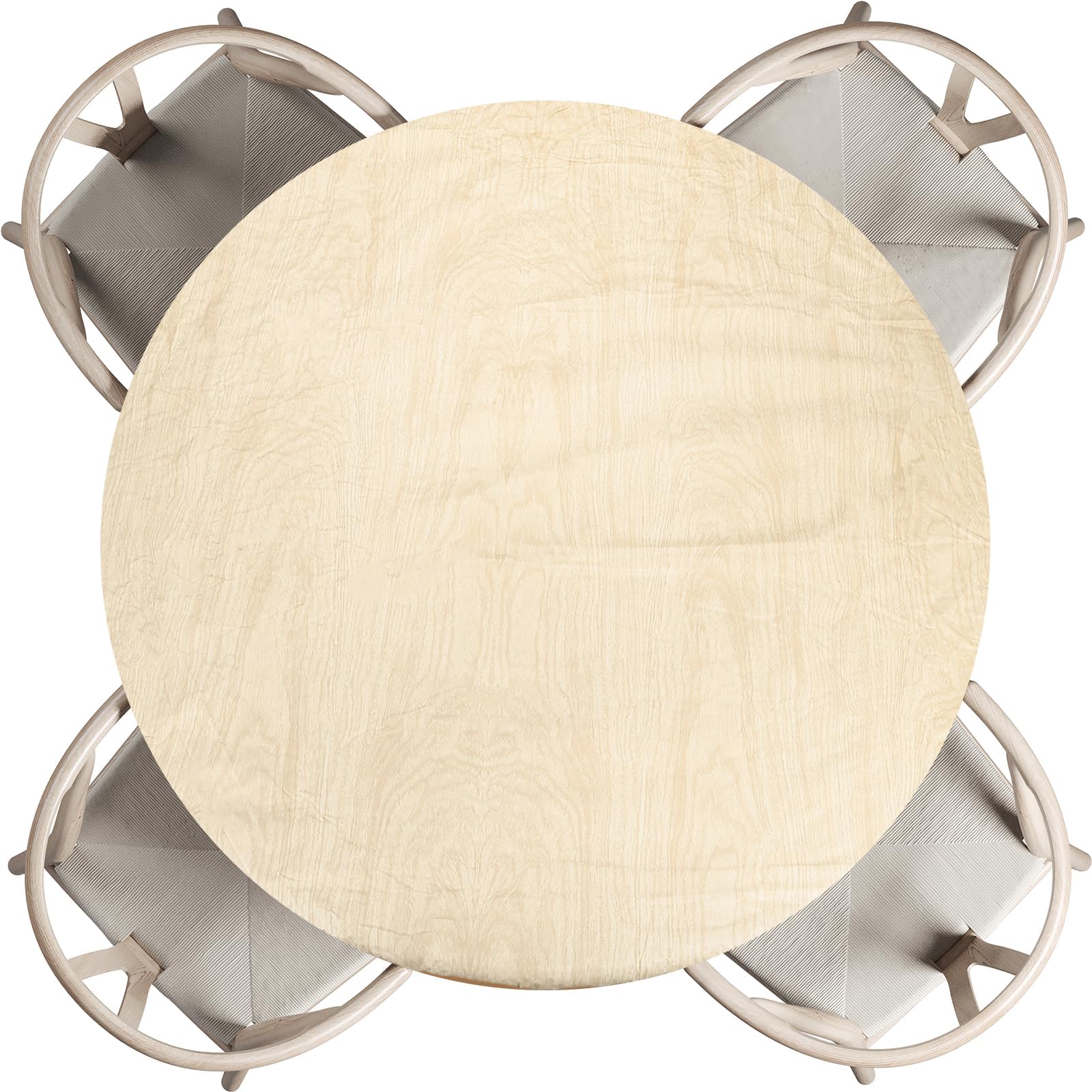 sourcing map Picnic Table Cloth, 61" Round Vinyl Elastic Edged Fitted Tablecloth Waterproof Flannel Backed Table Covers for Dining Camping Outdoor, Wood Color