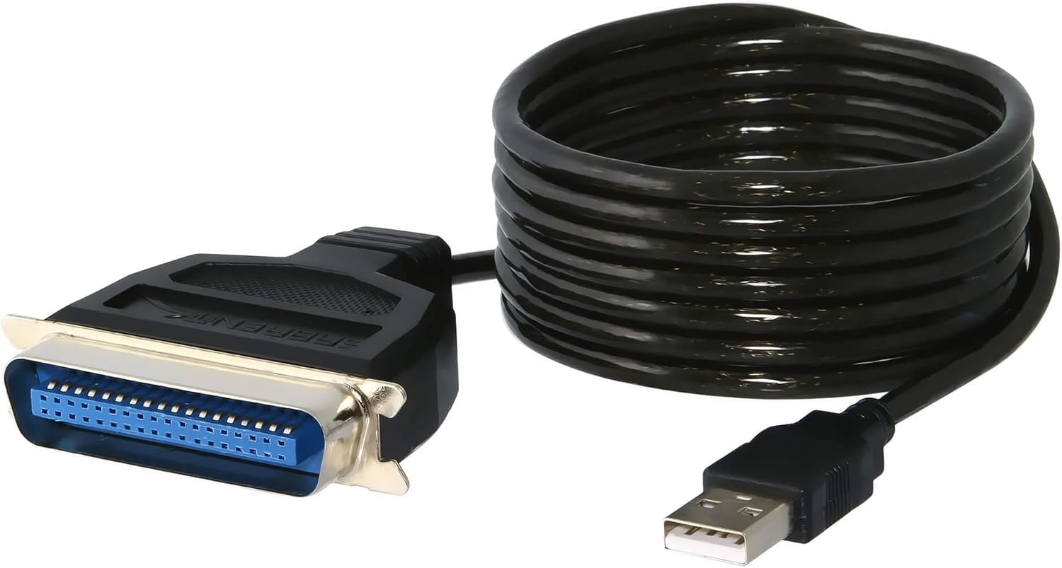 Sabrent SBT-UPPC USB to IEEE 1284 Parallel Printer Adapter Cable, 6 Feet