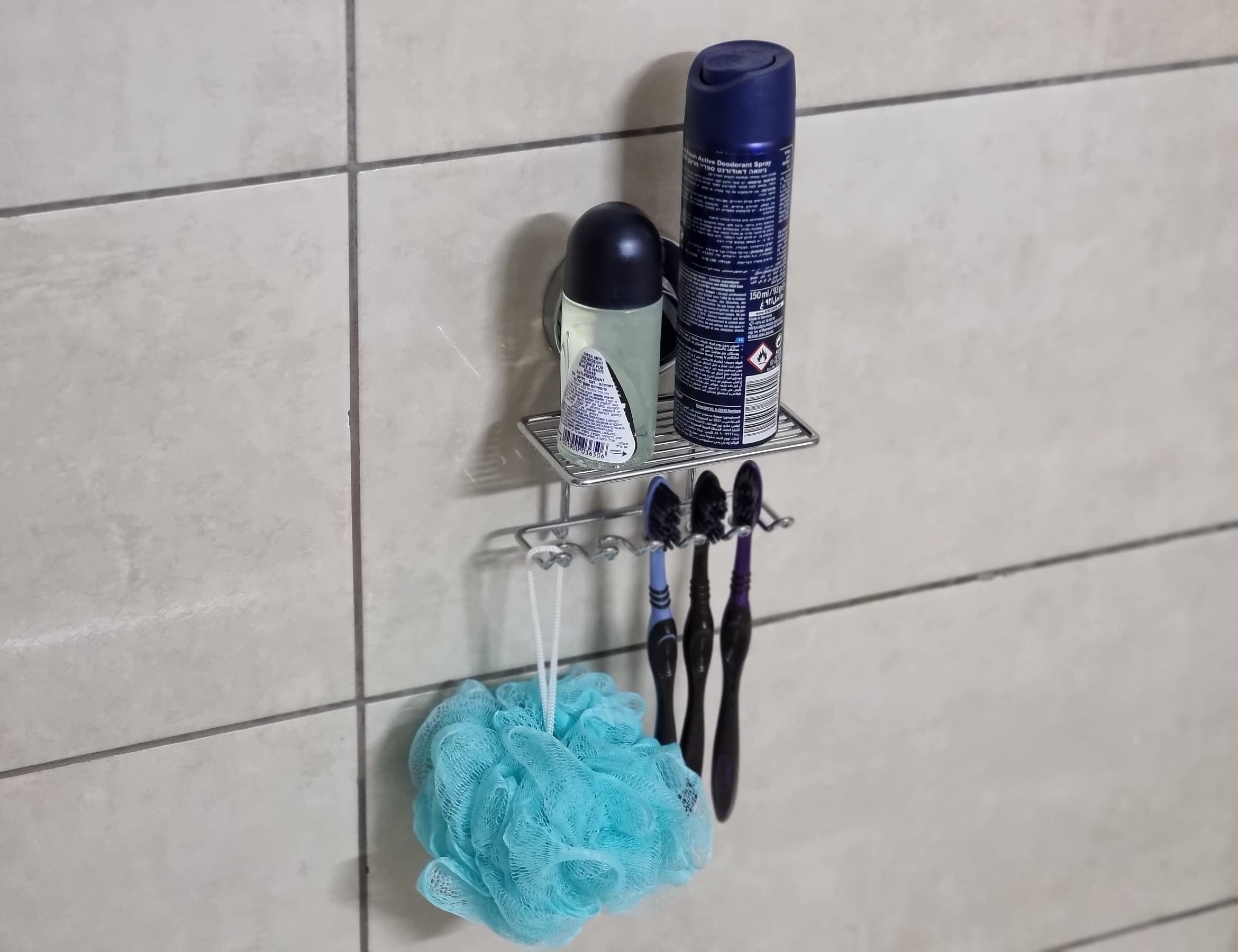 Portacepillos De Dientes Con Ventosa - Sin Taladro, Incluye Soporte Para Pasta, Estilo Deco